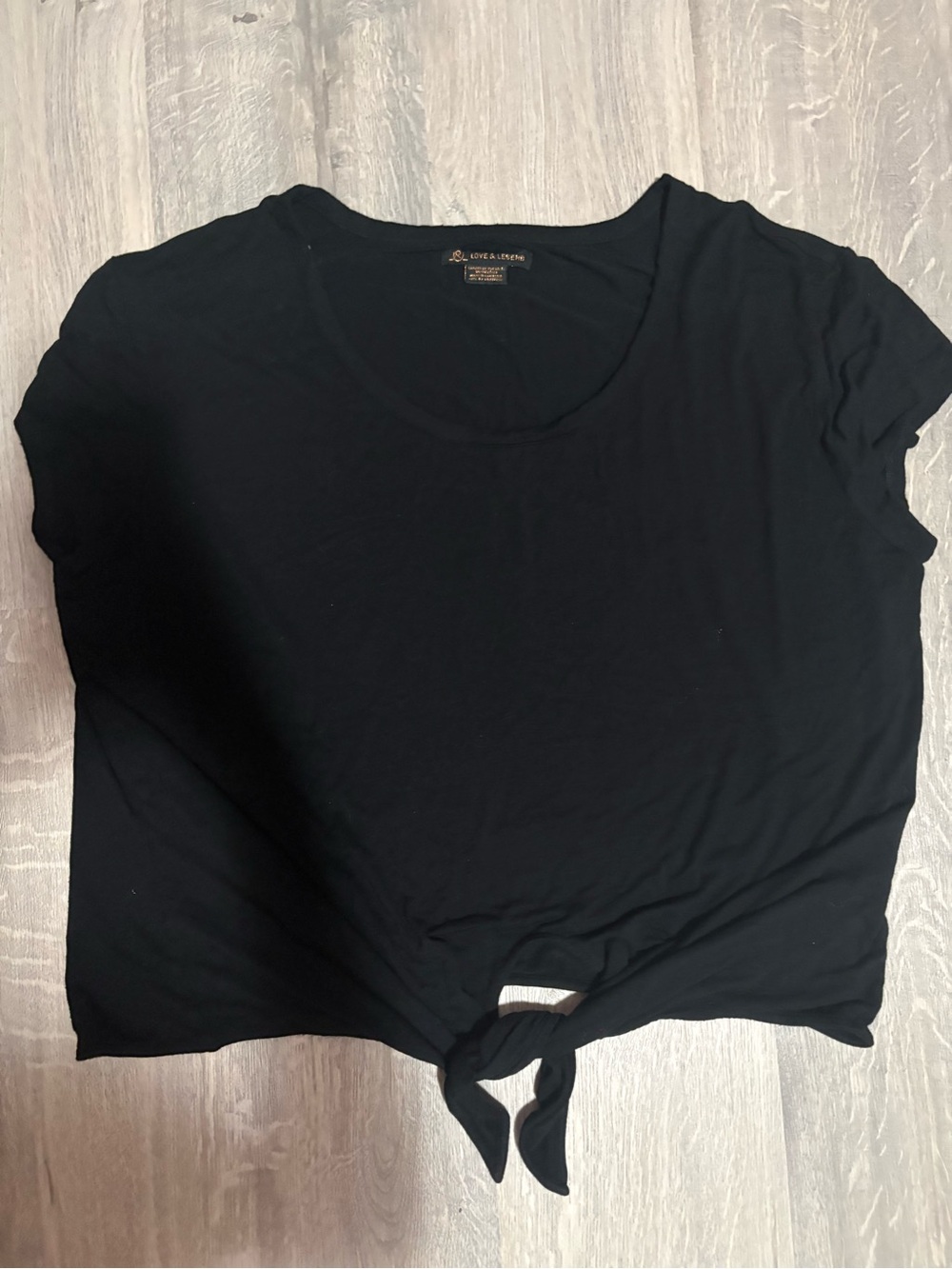 3 for $15 Love & Legend Black Tie-Front Scoop Neck Tee size 2xl